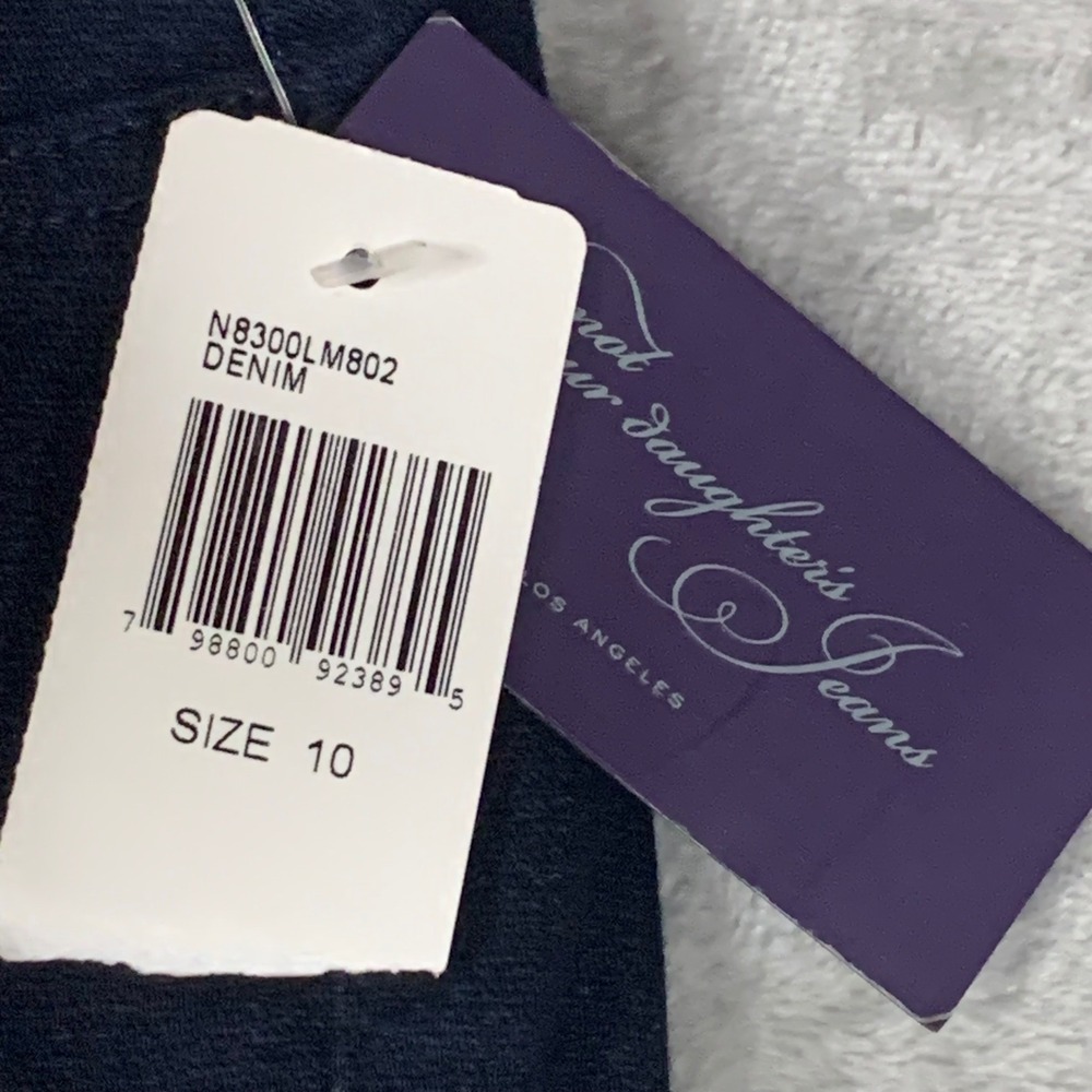 NYDJ Modern Bootcut Jeans Womens 10 Dark Blue 31x31 Rhinestone Lift Tuck NWT USA - Picture 7 of 13